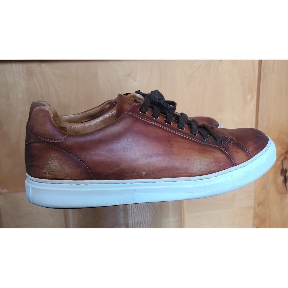 Magnanni Blanco Cognac Brown Lace Up‎ Sneakers US 10 Luxury Designer Made Spain